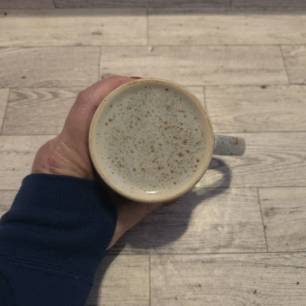 Retro Speckled Teacup with brown and orange decoration‎ Mug Cup Coffee - Picture 5 of 7